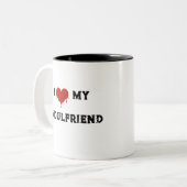 Halloween Ik Hart Mijn Ghoulfriend Tweekleurige Koffiemok (Voorkant links)