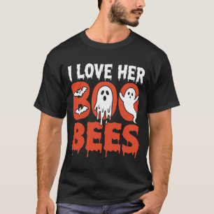 Halloween Ik hou van haar Boe Bees Grappig spook T-shirt