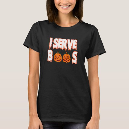 Halloween, ik serve Boos Funny Barhold Mixologe B T-shirt (Voorkant)