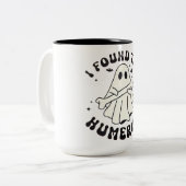 Halloween Ik vond deze Humerus Ghost Shirten Tweekleurige Koffiemok (Voorkant links)