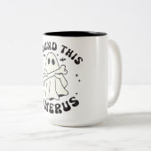 Halloween Ik vond deze Humerus Ghost Shirten Tweekleurige Koffiemok (Voorkant rechts)