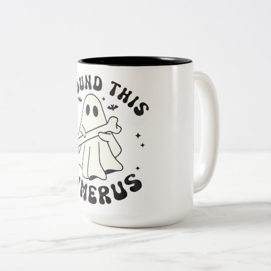 Halloween Ik vond deze Humerus Ghost Shirten Tweekleurige Koffiemok (Voorkant rechts)