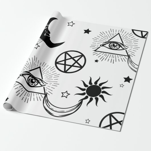 halloween illuminati oog cadeaupapier (Uitgerold)