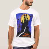 Halloween Illustartion Mannen Basic T-Shirt, White T-shirt (Voorkant)