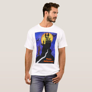 Halloween Illustartion Mannen Basic T-Shirt, White T-shirt
