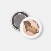 Halloween Illustratie: Boo-Woof (Teckel) Magneet (Voorkant / Achterkant)