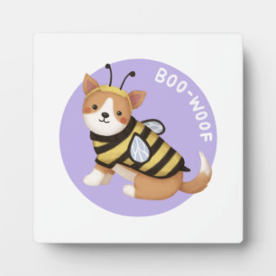 Halloween Illustratie: Boo-Woof (Welsh Corgi) Fotoplaat