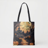 Halloween illustratie canvas tas (Voorkant)