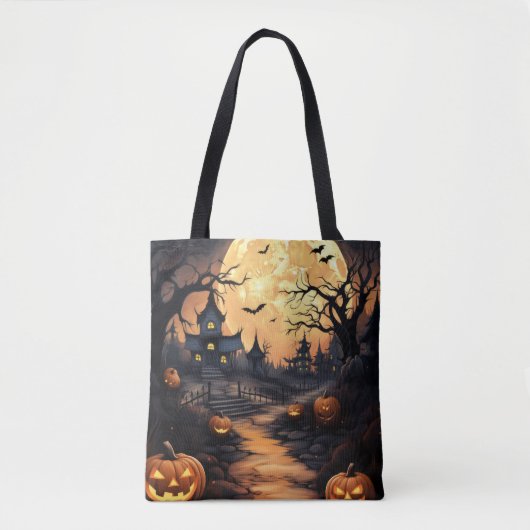 Halloween illustratie canvas tas (Voorkant)