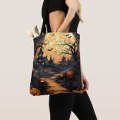 Halloween illustratie canvas tas (Dichtbij)