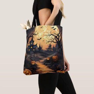 Halloween illustratie canvas tas
