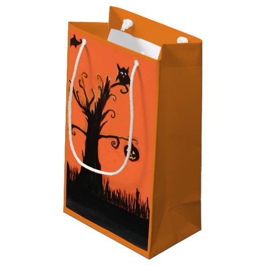 Halloween Illustratie Custom Gift Bag Klein Cadeauzakje (Achterkant Gekanteld)