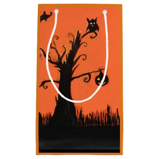 Halloween Illustratie Custom Gift Bag Klein Cadeauzakje (Voorkant)