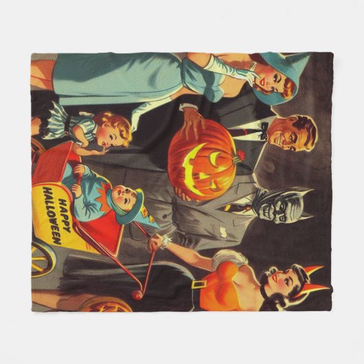  Halloween Illustratie Fleece Deken (Voorkant (Horizontaal))