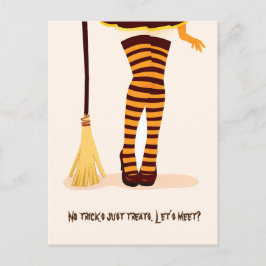 Halloween Illustratie "Lets ontmoeten" Briefkaart 