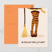 Halloween Illustratie "Lets ontmoeten" Briefkaart  (Voorkant / Achterkant)