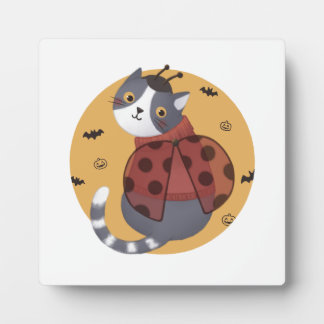 Halloween illustratie: lieveheersbeestje kat fotoplaat
