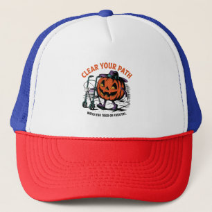 Halloween-illustratie met jack-o-lantaarn Trucker Pet