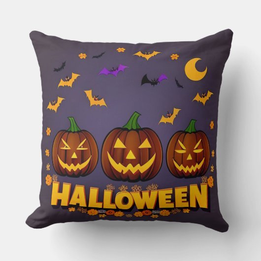 Halloween-illustratie met Jack-o'-Lanterns Kussen (Voorkant)