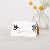 Halloween illustratie met zwarte kant plaatskaartje (Achterkant)