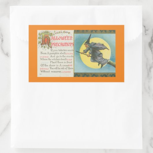  HALLOWEEN ILLUSTRATIE RECHTHOEK STICKER (Tas)