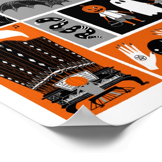 Halloween-illustratie van gehakt huis poster (Hoek)