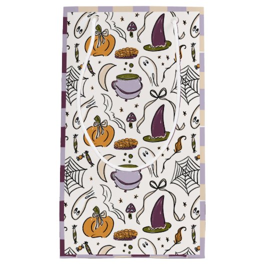 Halloween Illustraties Geruite Patroon Klein Cadeauzakje (Voorkant)