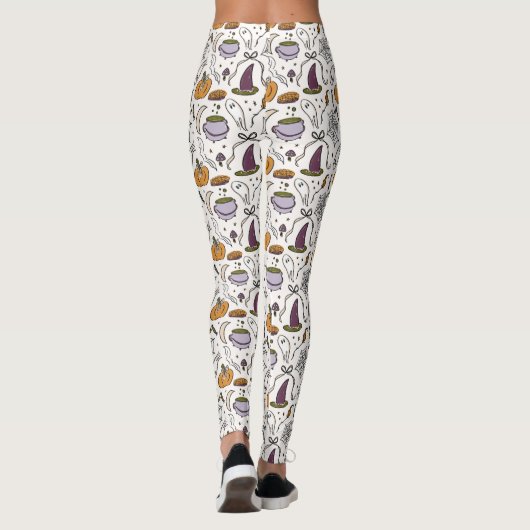 Halloween Illustraties Patroon Leggings (Achterkant)