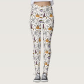 Halloween Illustraties Patroon Leggings (Voorkant)