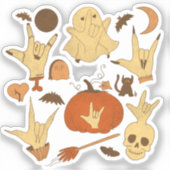 Halloween ILY - ASL Design Sticker (Voorkant)