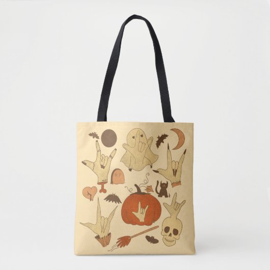Halloween ILY - ASL Design Tote Bag (Voorkant)