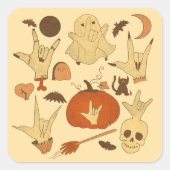 Halloween ILY - ASL Design Vierkante Sticker (Voorkant)