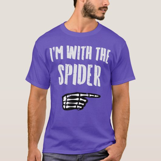 Halloween Im with Spider Funny Match Costume Men W T-shirt (Voorkant)