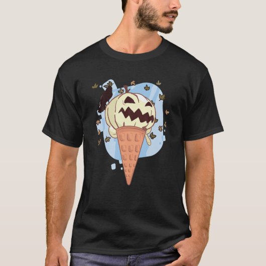 Halloween in August Funny Spooky Pumpkin Summer Ic T-shirt (Voorkant)