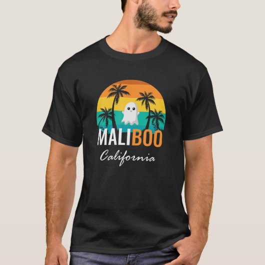 Halloween in August, Maliboo California, Funny Mal T-shirt (Voorkant)