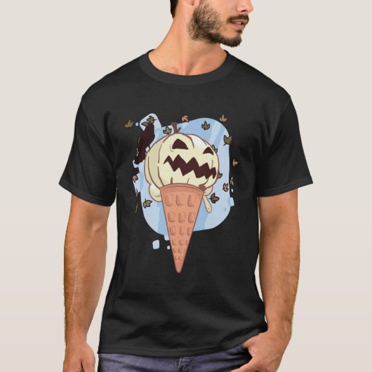 Halloween in augustus Spooky Pompoen Zomer Ijskraa T-shirt (Voorkant)