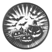 Halloween in black and white hockey puck (Voorkant)