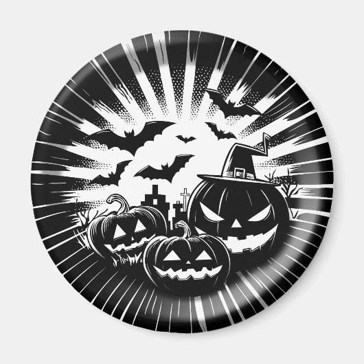 Halloween in black and white magneet (Voorkant)