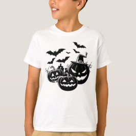 Halloween in black and white t-shirt