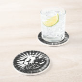 Halloween in black and white zandsteen onderzetter (Zijkant)