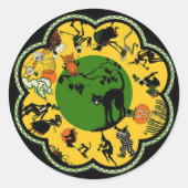 Halloween in de ronde ronde sticker (Voorkant)