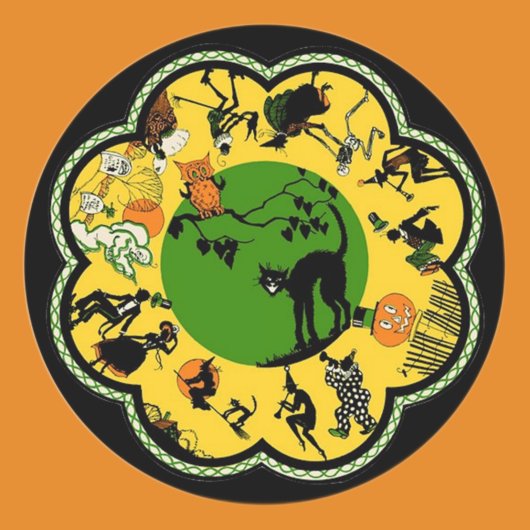 Halloween in de ronde sticker