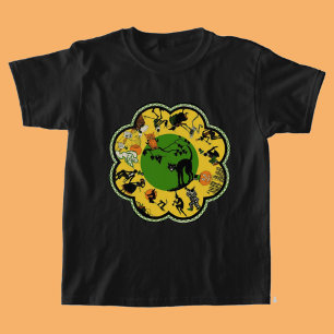 Halloween in de ronde t-shirt