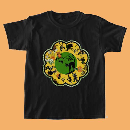 Halloween in de ronde t-shirt