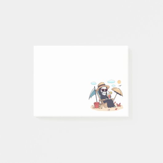 Halloween in de zomer – Grim Reaper op het strand Post-it® Notes (Voorkant)