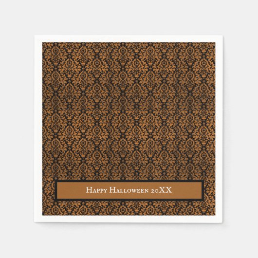 Halloween in distress Victorian oranje zwart damas Servet (Voorkant)