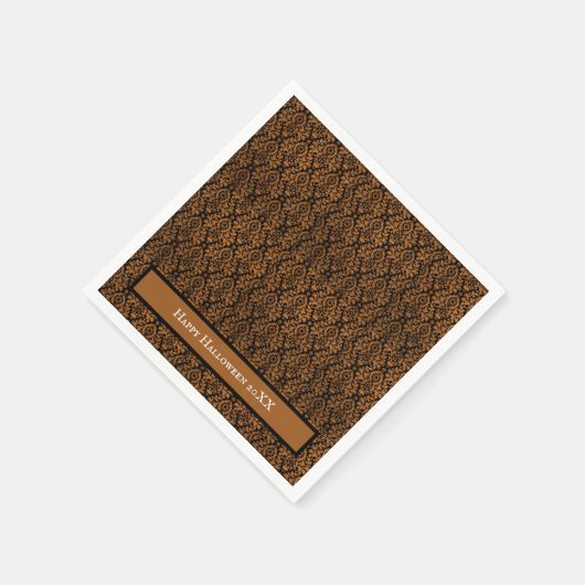 Halloween in distress Victorian oranje zwart damas Servet (Hoek)