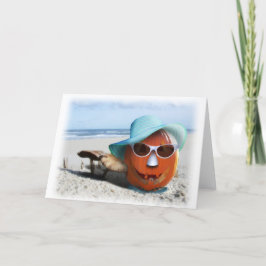 Halloween in het strand kaart