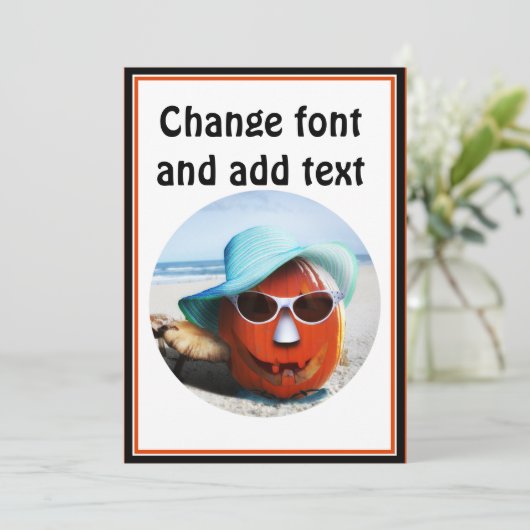 Halloween in het strand kaart (Staand voorkant)