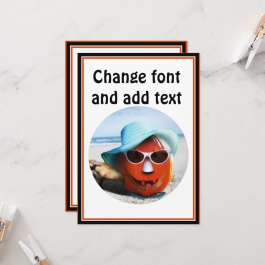 Halloween in het strand kaart (Voorkant / Achterkant in situ)